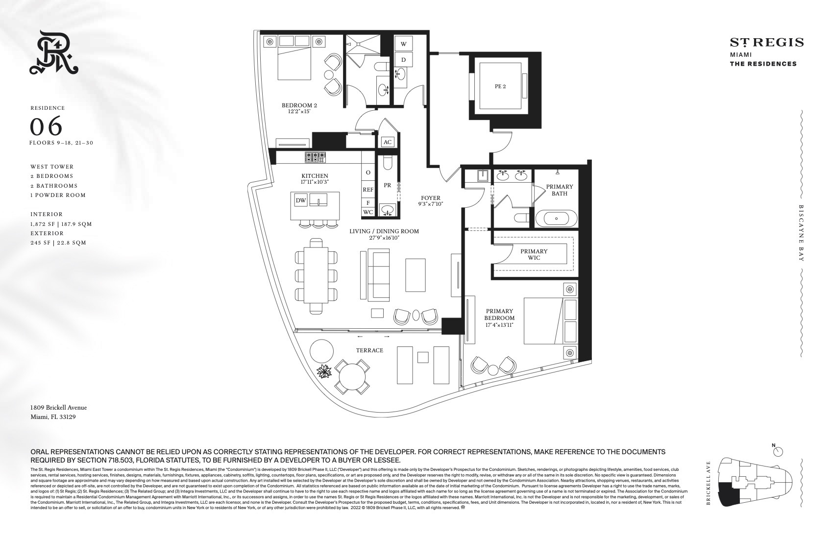 Floor Plan for St. Regis Brickell Floorplans, Residence 06