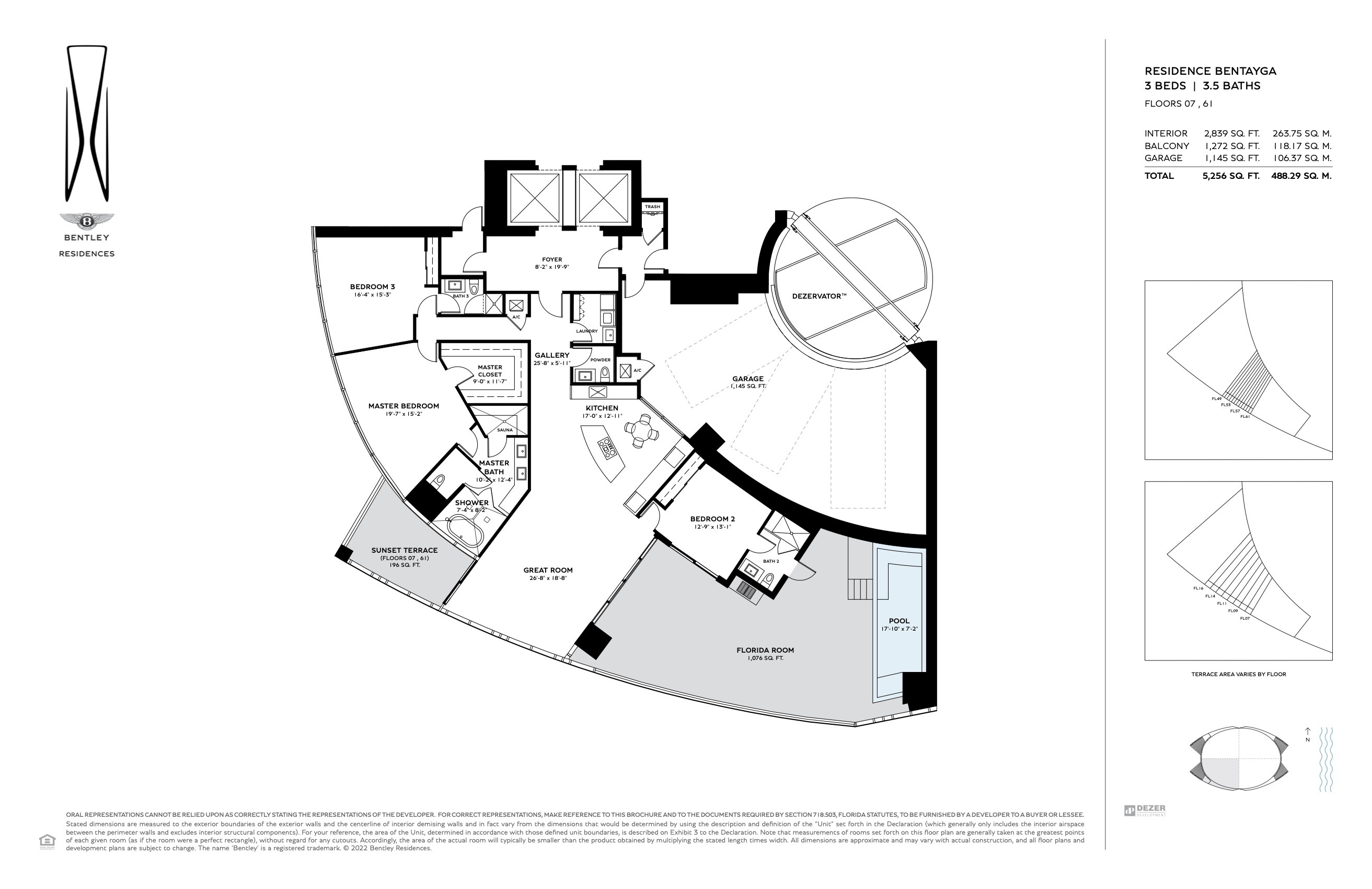 Floor Plan for The Bentley Residences Sunny Isles Floorplans, Residence Bentayga