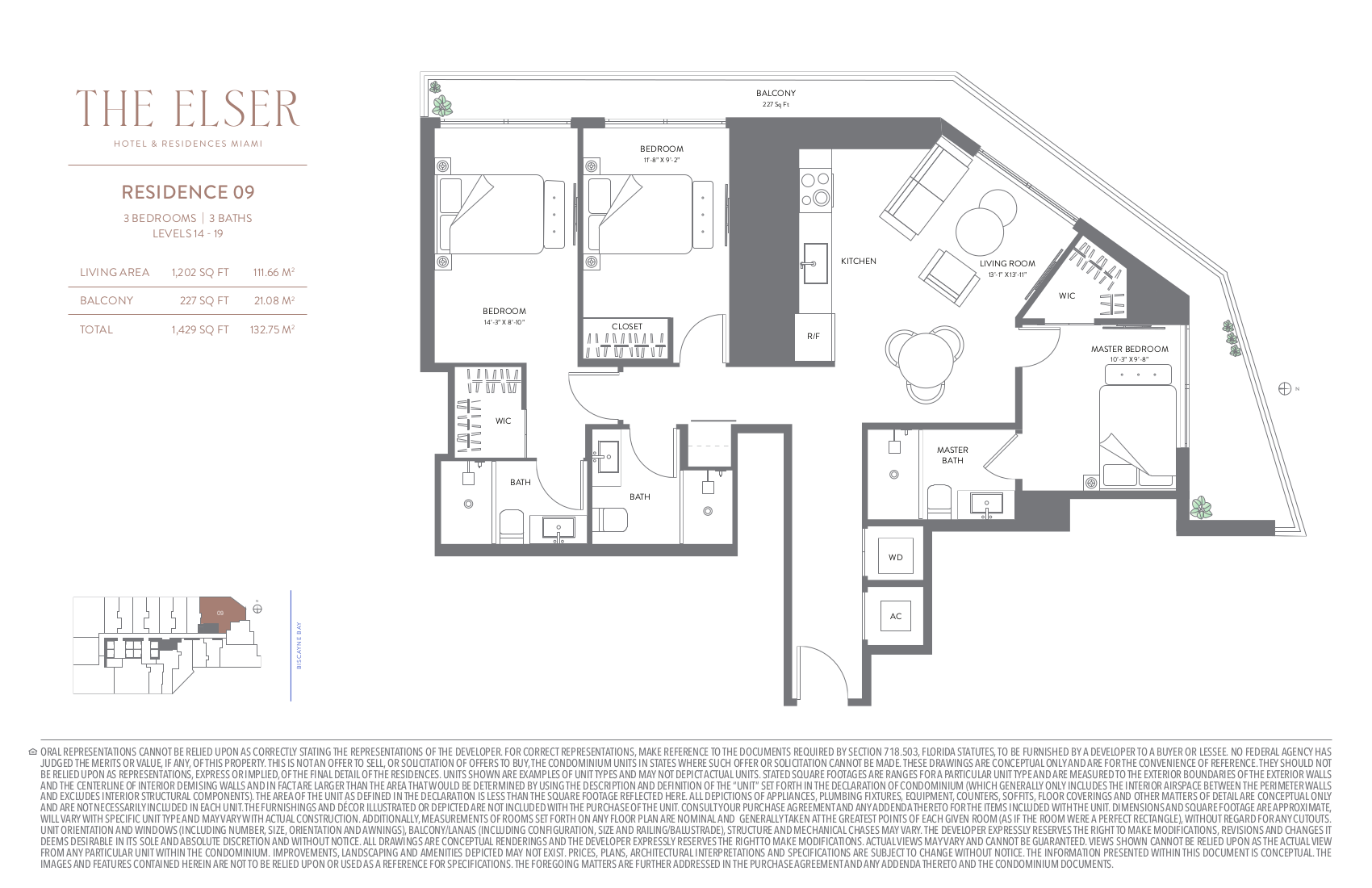 Floor Plan for The Elser Miami Floorplans, Residence 09