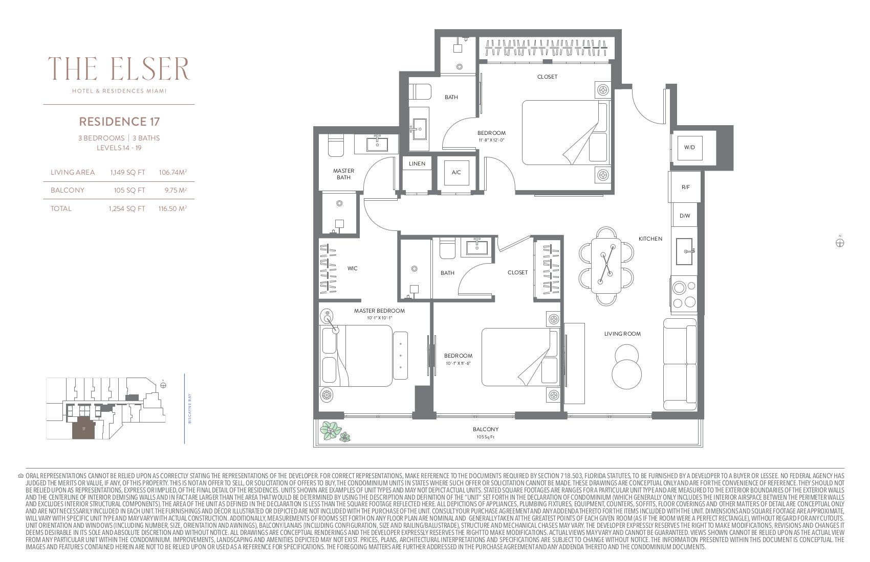 Floor Plan for The Elser Miami Floorplans, Residence 17