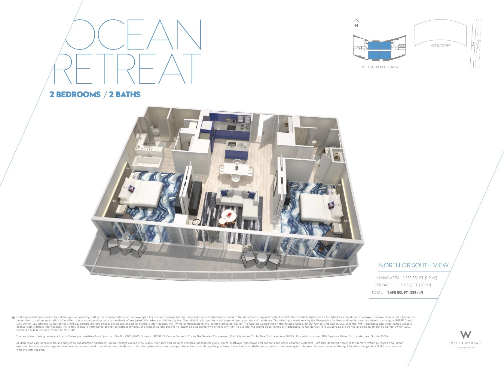 Floor Plan for The W Fort Lauderdale Floorplans, Ocean Retreat