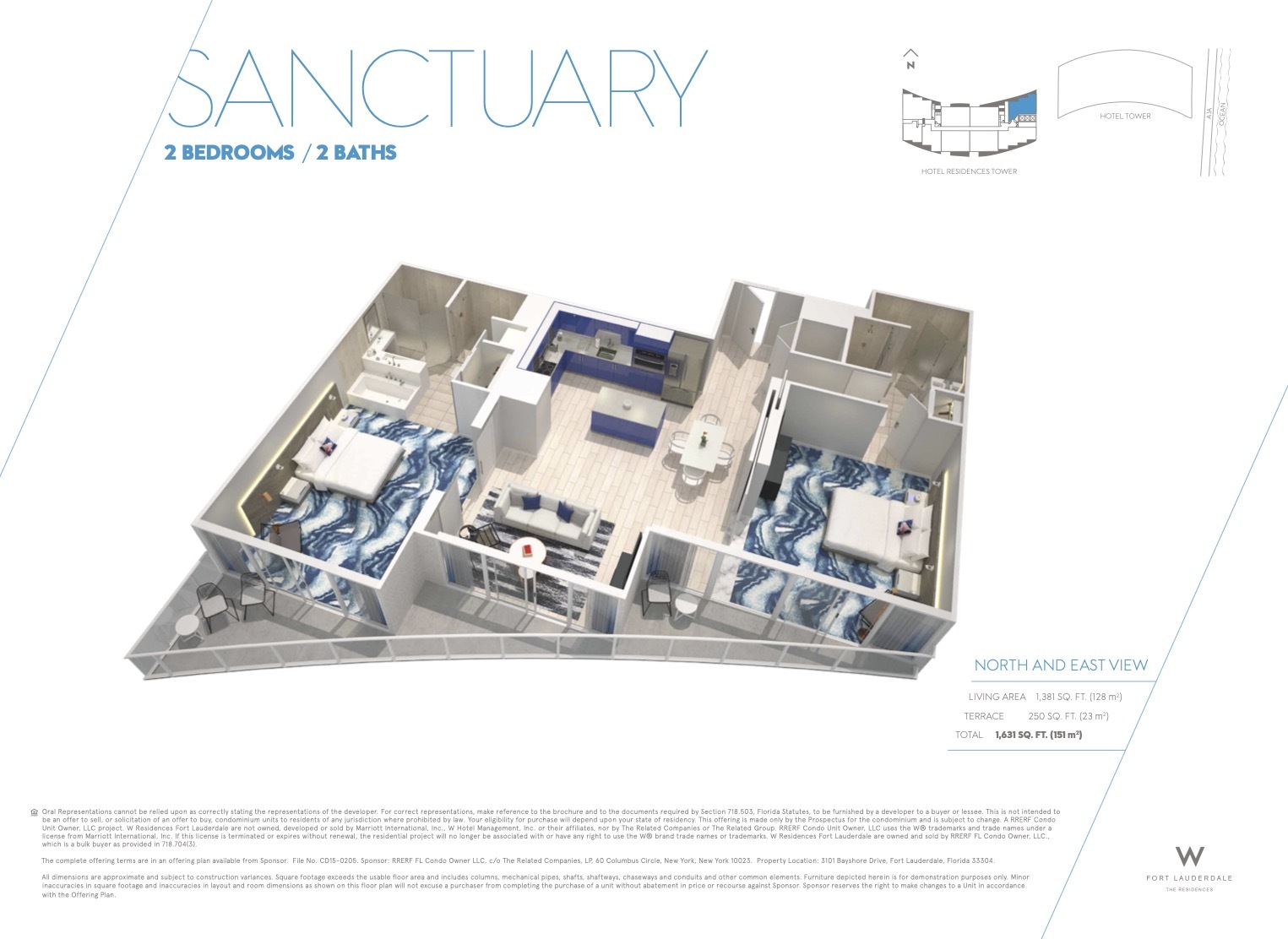 Floor Plan for The W Fort Lauderdale Floorplans, Sanctuary