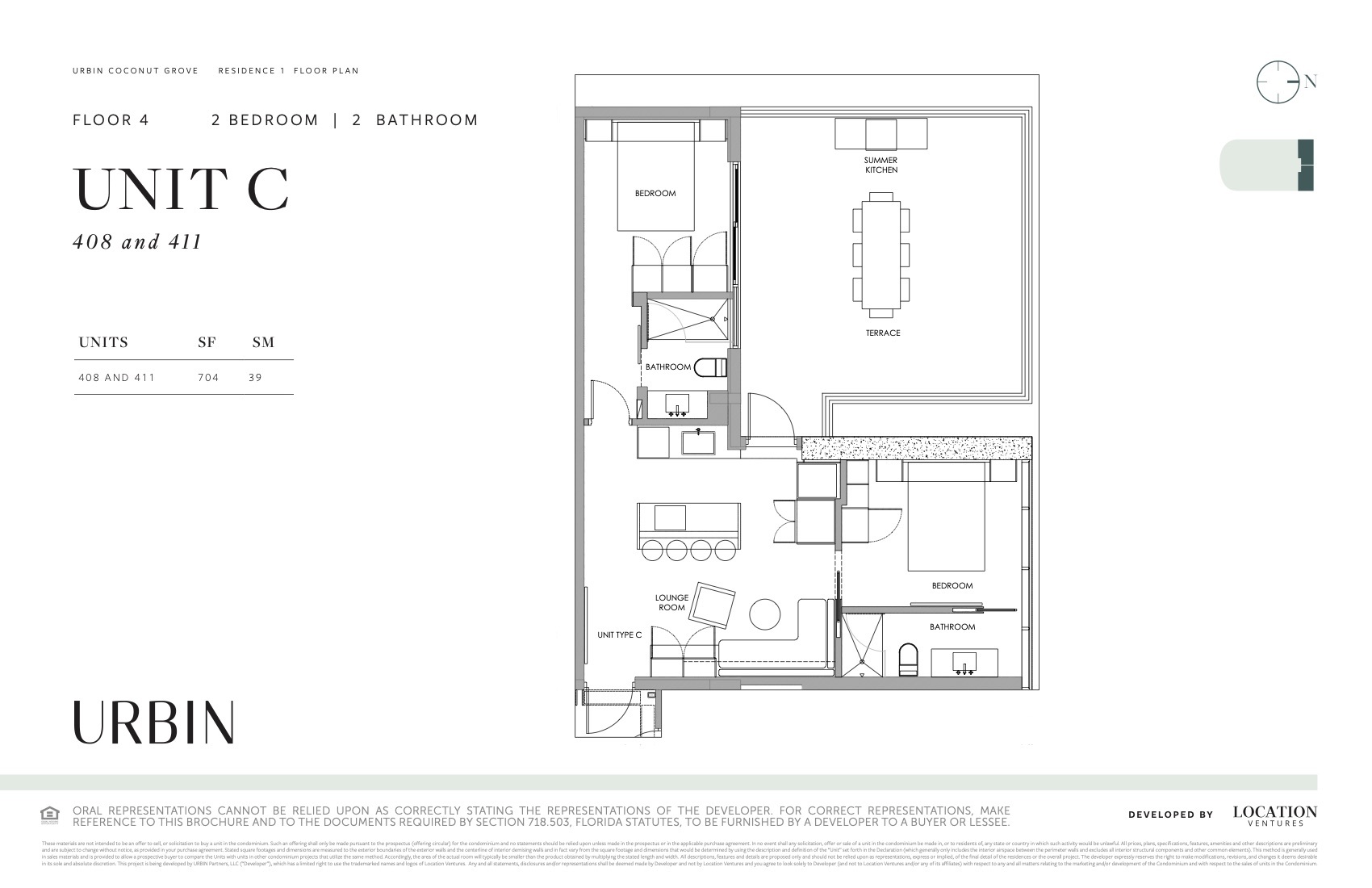 Floor Plan for Urbin Coconut Grove Floorplans, Unit C