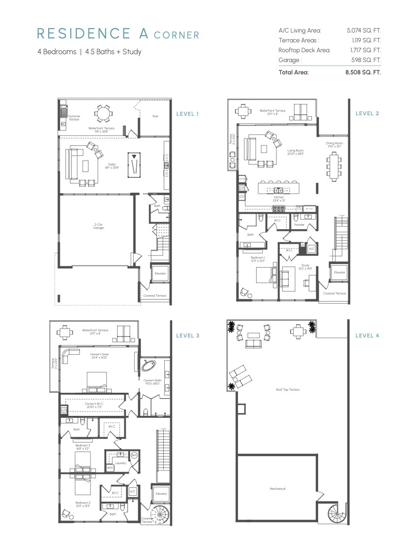 Floor Plan for Forte Luxe Jupiter Floorplans, Residence A Corner