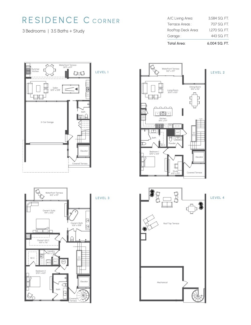 Floor Plan for Forte Luxe Jupiter Floorplans, Residence C Corner