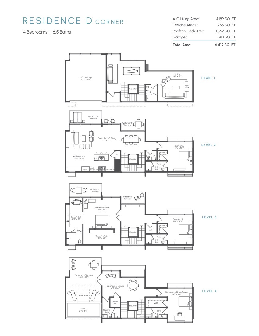 Floor Plan for Forte Luxe Jupiter Floorplans, Residence D