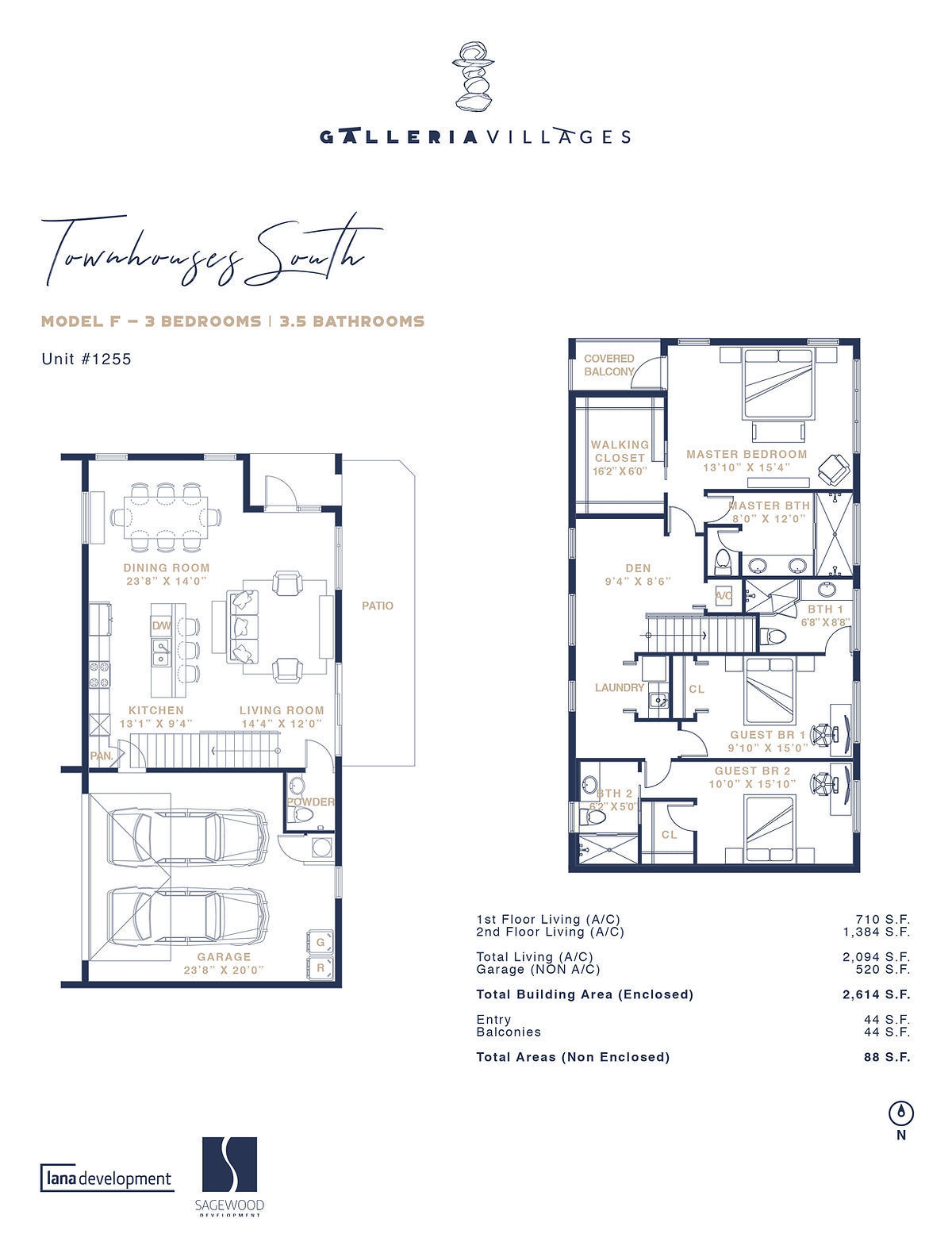 Floor Plan for Galleria Village Fort Lauderdale Floorplans, Model F