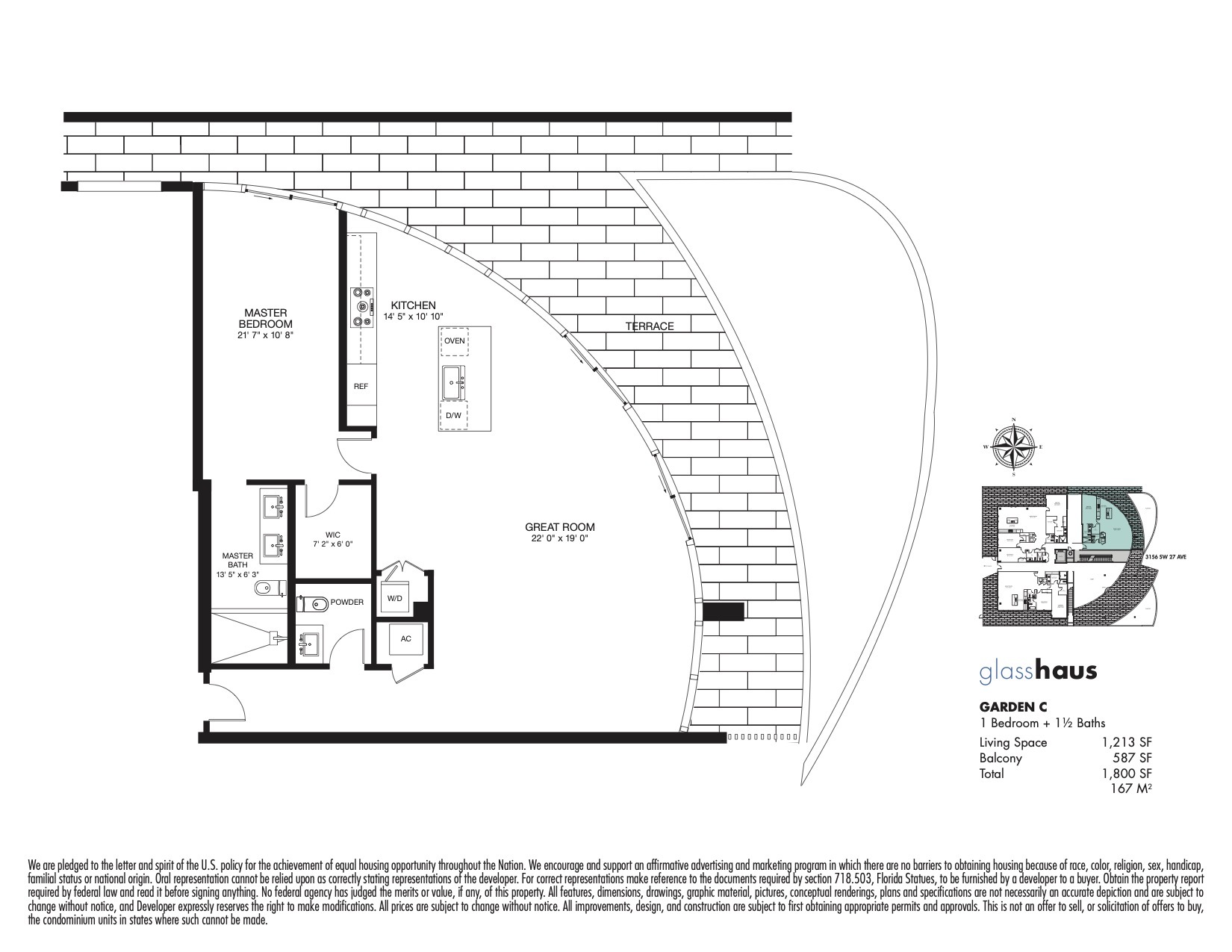 Floor Plan for GlassHaus Coconut Grove Floorplans, Garden C