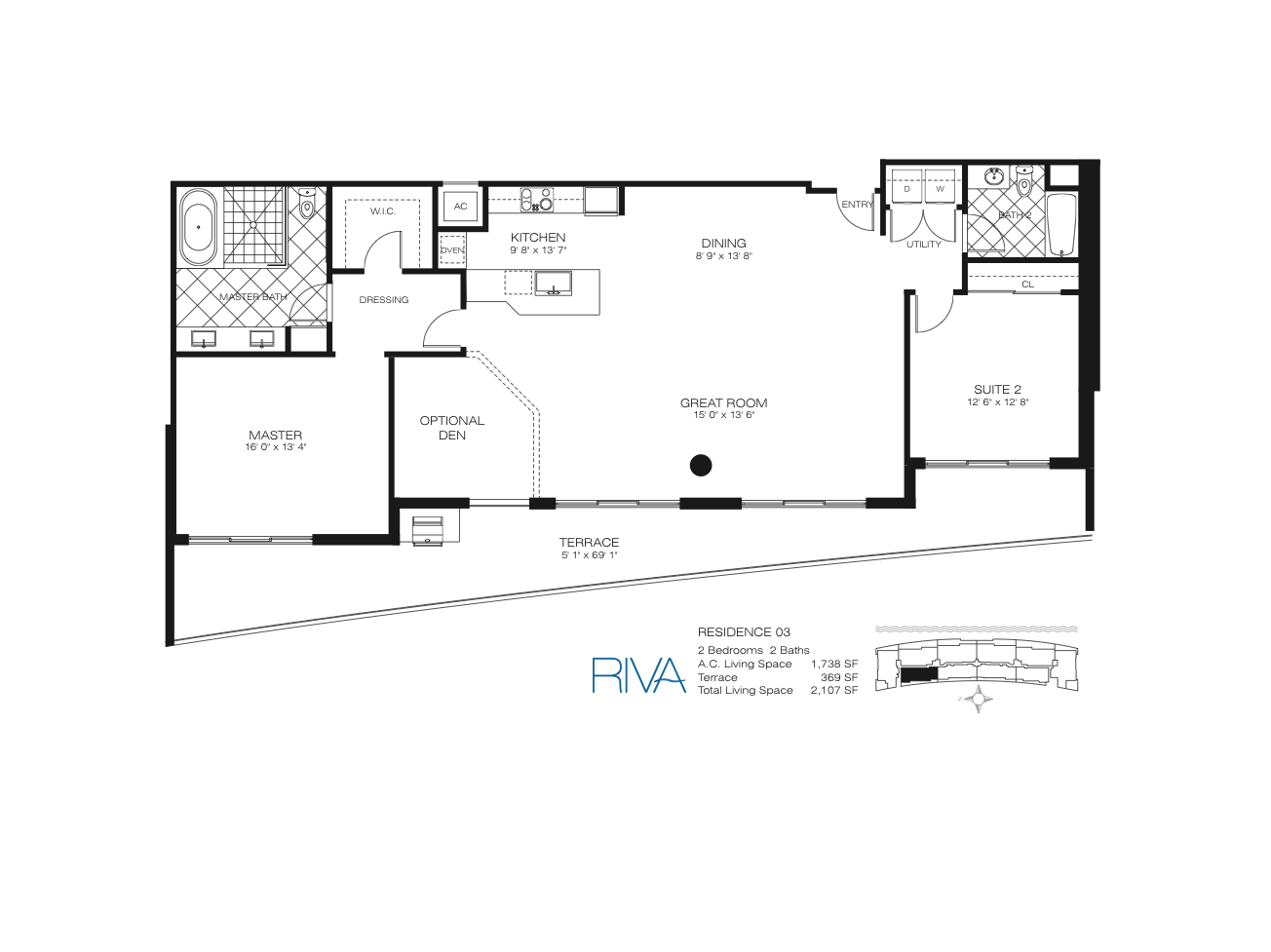Floor Plan for Riva Fort Lauderdale Floorplans, Residence 03